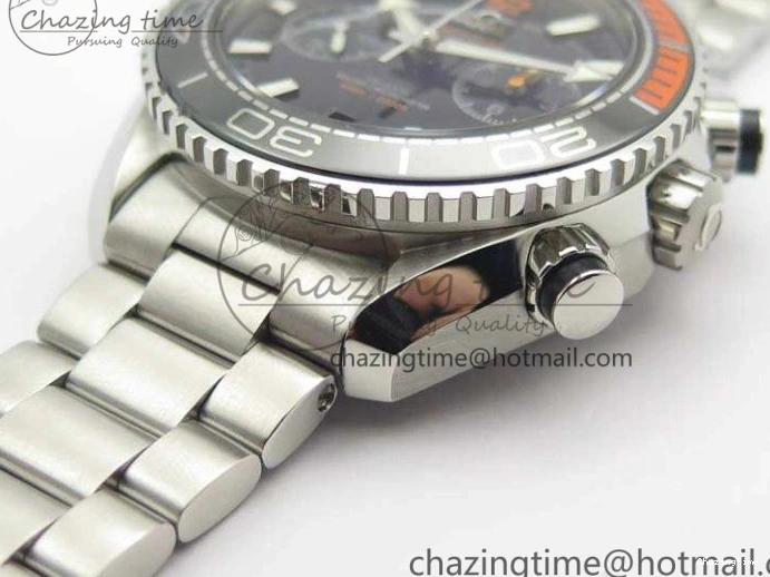 0120 FastDry Planet Ocean Master Chrono SS OM 1:1 Best Edition Black Dial On SS Bracelet A9900 V 8112